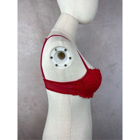 Red Lace Padded Victoria’s Secret Bra 34B - Picture 4 of 6